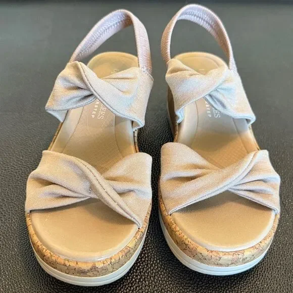 LifeStride Riley Bzees Airstep Beige Sandals Washable Slingback Wedge size 36/6M - Picture 2 of 11